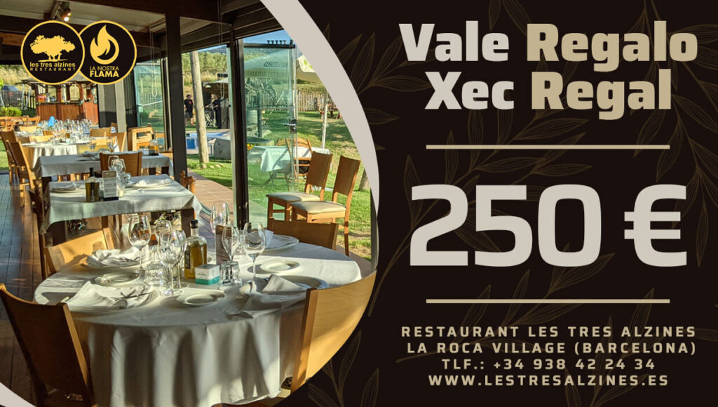 Restaurante braseria en La Roca Village - Les Tres Alzines - Vale Regalo de 250€